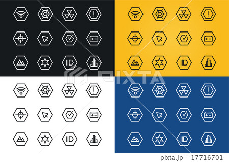 Outline vector UI technology icons set 17716701