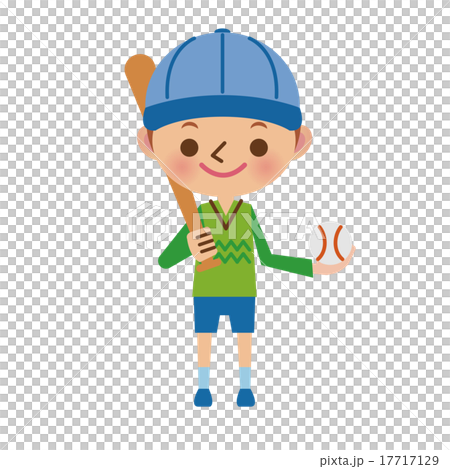 有棒和球的棒球男孩 17717129