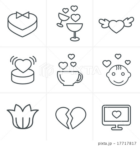 Line Icons Style love  Icons Set, Vector Design 17717817