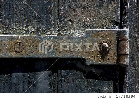 old iron metal lock screw and wood 17718394