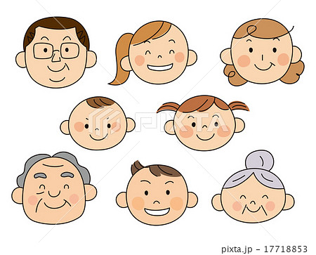 8 People Family Face Stock Illustration