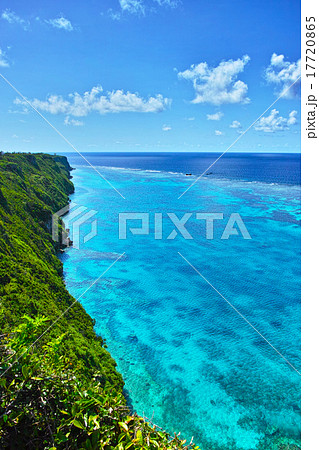 珊瑚礁の海と断崖 17720865