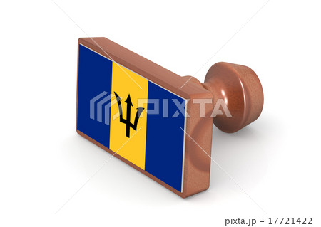 Wooden stamp with Barbados flag 17721422