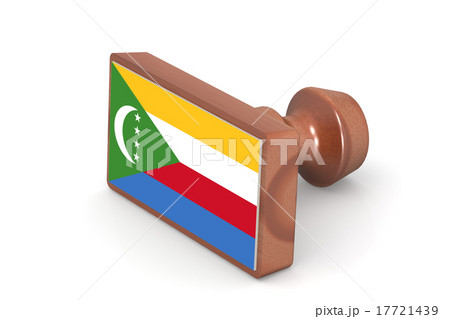 Wooden stamp with Comoros flag 17721439