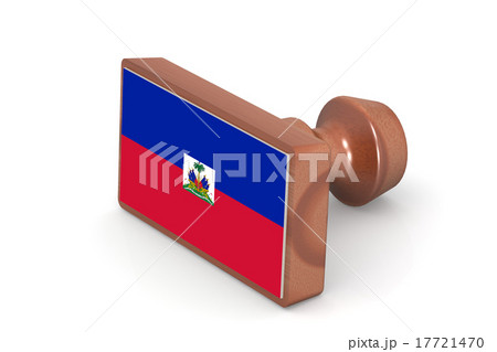 Wooden stamp with Haiti flag 17721470