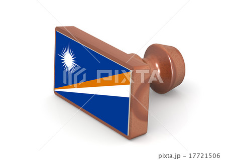 Wooden stamp with Marshall Islands flag Wooden stamp with Marshall Islands flag 17721506