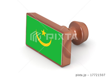 Wooden stamp with Mauritania flag Wooden stamp with Mauritania flag 17721507