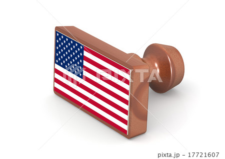 Wooden stamp with United States flag Wooden stamp with United States flag 17721607