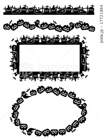 飾り枠 飾り罫 ハロウィンのイラスト素材