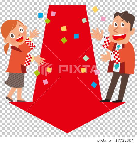 Two red-haired men and women clerks and arrows _ Confetti 17722394