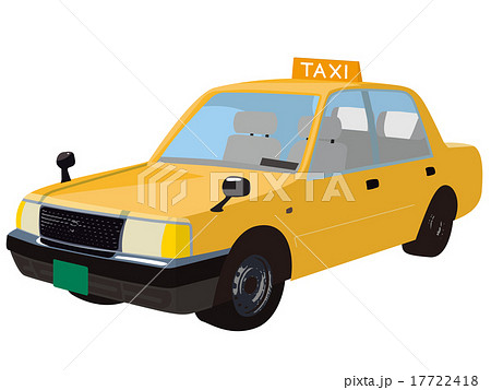 黄色のタクシーのイラスト素材