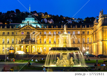 Stuttgart city center, Germany at dusk 17722631