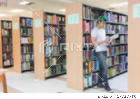 library blur background with student and bookshelf library blur background with student and bookshelf 17727780