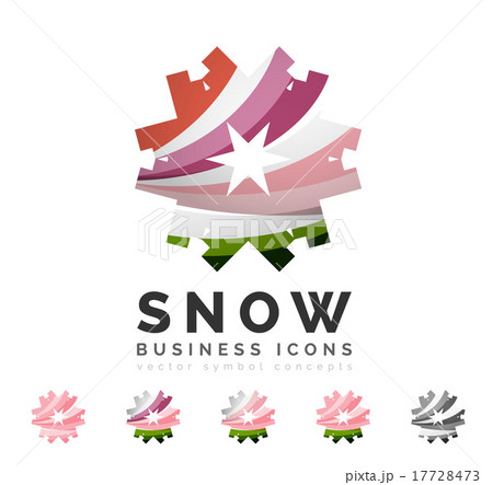Set of abstract colorful snowflake logo icons Set of abstract colorful snowflake logo icons 17728473
