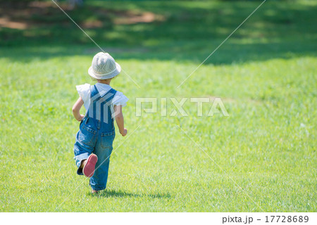 芝生を歩く女の子 17728689