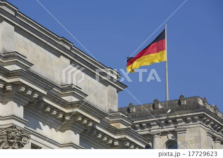 Flag of the Federal Republic of Germany waving 17729623
