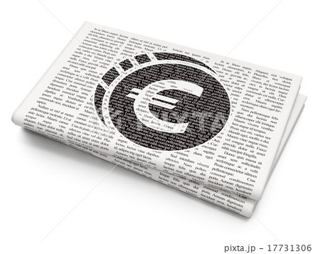 Banking concept: Euro Coin on Newspaper background 17731306