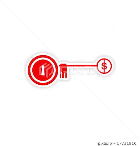 stylish sticker on paper key lock money 17731910