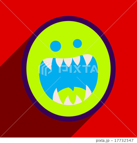 Flat with shadow Icon toothy monster bright 17732547