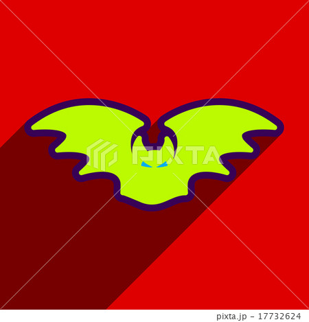 Flat with shadow Icon bat on bright backgrounds Flat with shadow Icon bat on bright backgrounds 17732624