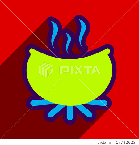 Flat with shadow icon cauldron on a bright Flat with shadow icon cauldron on a bright 17732625