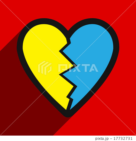 Flat with shadow Icon Heart broken pieces on 17732731