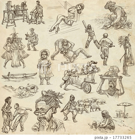 An hand drawn pack, line art - PEOPLE An hand drawn pack, line art - PEOPLE 17733265