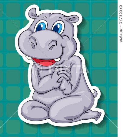 Cute hippo sitting on floor Cute hippo sitting on floor 17735535