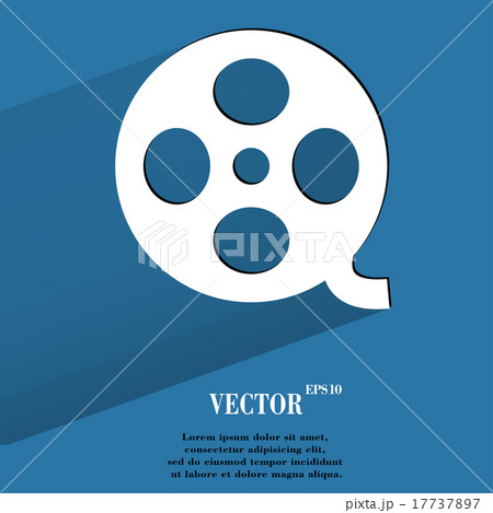 Film. Flat modern web button with long shadow and 17737897