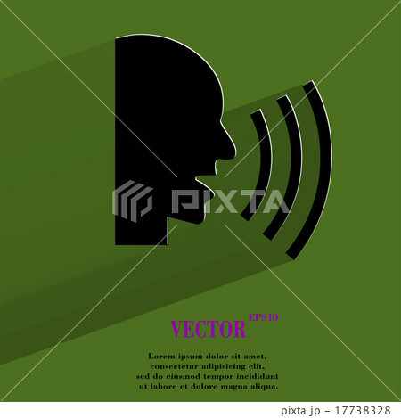 talking. Flat modern web button with long shadow a 17738328