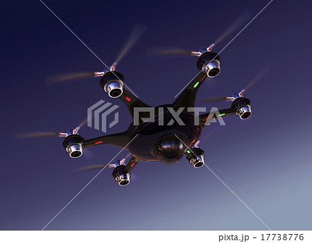 空撮ヘキサコプターが矢空に飛ぶ 空撮ヘキサコプターが矢空に飛ぶ 17738776