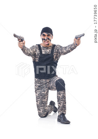 Soldier isolated on the white background Soldier isolated on the white background 17739650