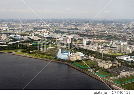 千葉県習志野市芝園の海浜公園付近を空撮 17740415