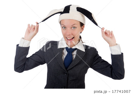 Businessman clown isolated on white 17741007
