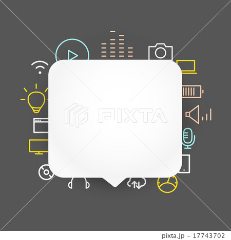 Speech cloud template with different icons Speech cloud template with different icons 17743702