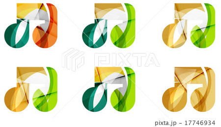 Set of abstract music note icon, business logotype 17746934