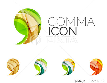Set of abstract comma icon, business logotype 17746935
