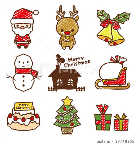 クリスマスセット　落書き風 17748359