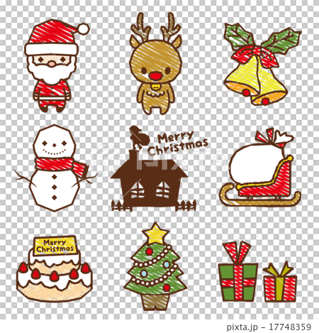 クリスマスセット　落書き風 17748359