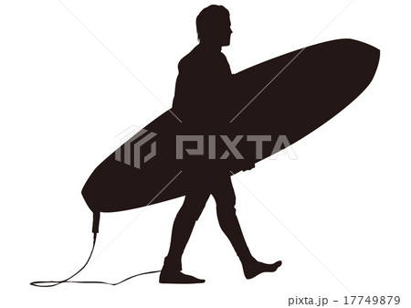 サマースポーツ シルエット サーフィン01のイラスト素材