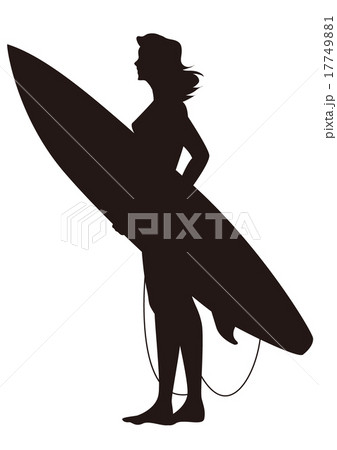 サマースポーツ シルエット サーフィン03のイラスト素材