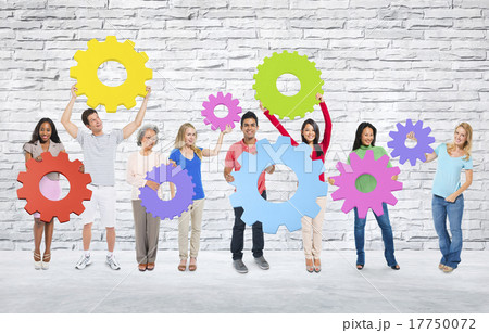 DIversity People Holding Cog Collaboration Cheerful Concept DIversity People Holding Cog Collaboration Cheerful Concept 17750072