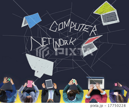 Computer Network Web Sketch Connection Conceptの写真素材 [17750228] - PIXTA
