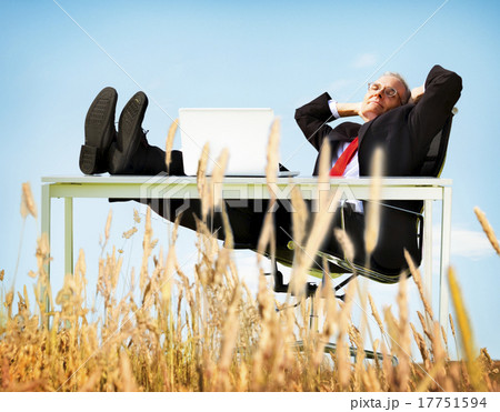 Businessman Relaxation Freedom Happiness Getaway Concept 17751594