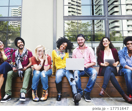 Diverse Group People Hanging Out Campus Concept 17751647