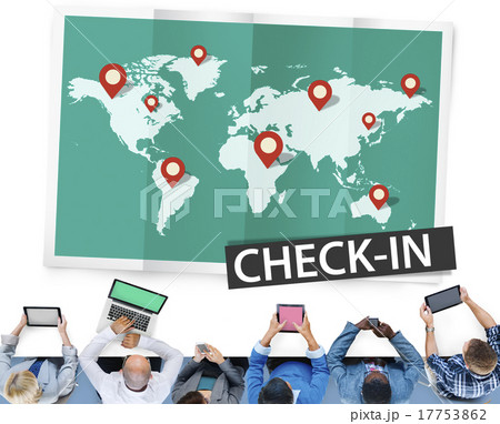 Check In Cartography Location Spot Travel World Global Concept 17753862