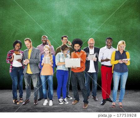 Group Of People Using Digital Device Technology Concept 17753928