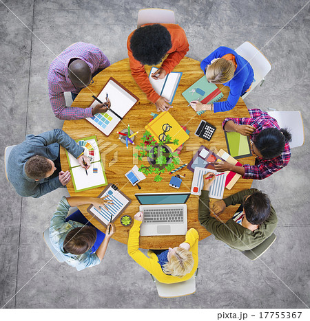 Aerial View Business Contemporary Working Meeting Casual Company Aerial View Business Contemporary Working Meeting Casual Company 17755367