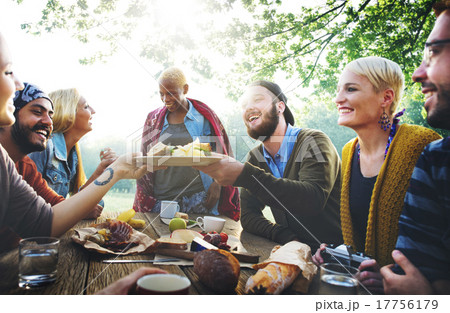 Diverse People Luncheon Outdoors Food Concept 17756179