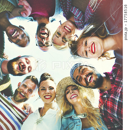 Friends Huddle Join Holiday Party Group Concept 17758516